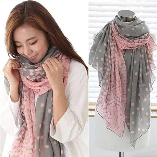 Women's Long Candy Gradual Color Round Dots Scarf Shawl Wraps Stole Soft Scarves clearance sale items