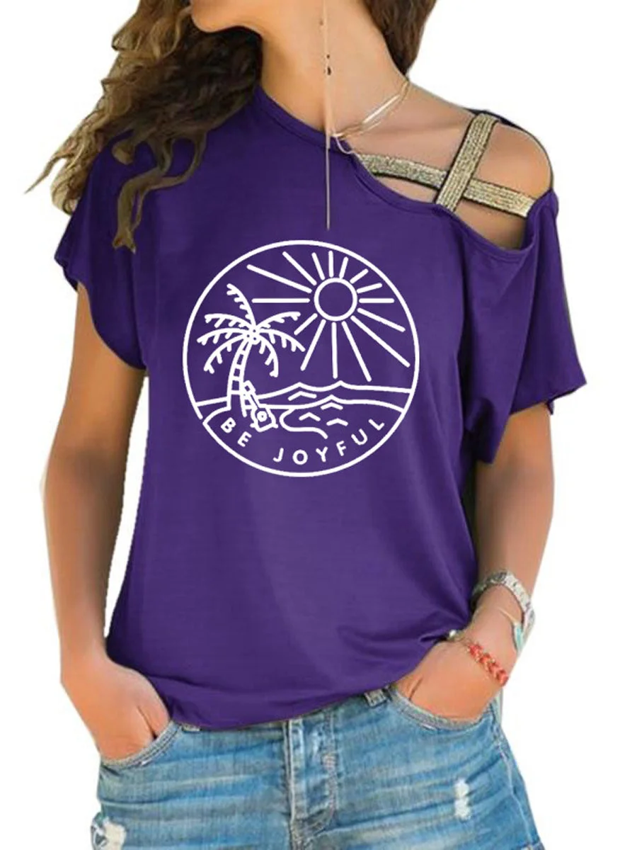 Irregular Cross - Cut Short - Sleeved T-shirt