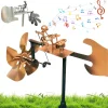 🔥Kupite 2 kosa z brezplačno po&scaron;tnino🎤🥁🎸- Ročno izdelan kovinski mlin na veter za rock bend - Vključuje 70 cm nosilec