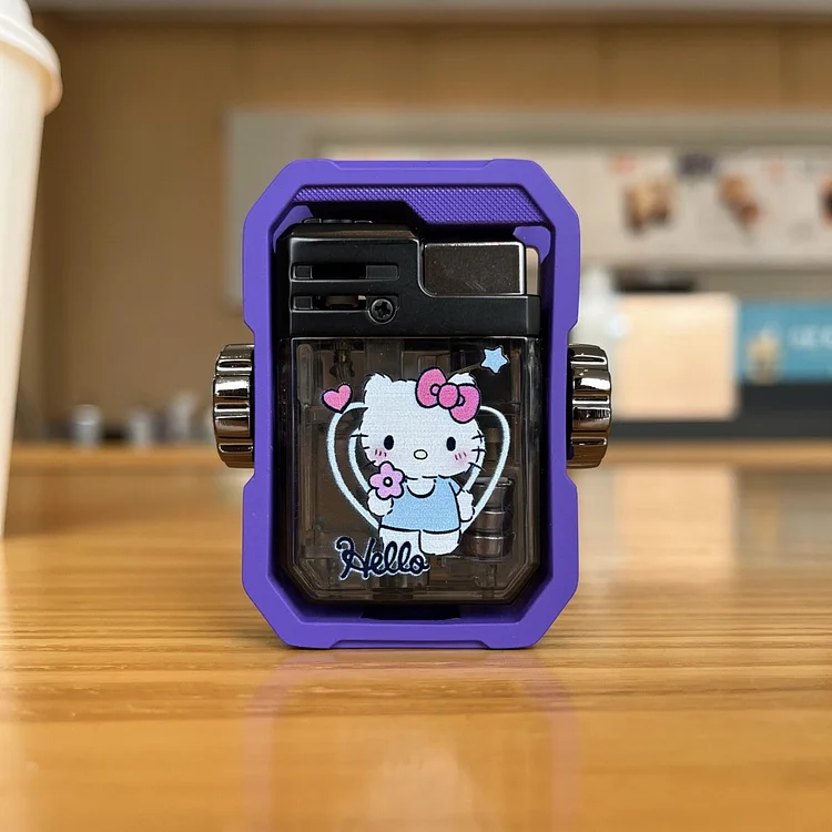 Cute cartoon decompression lighter windproof with flash 