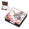 (US Local)PU Butterfly Flower Diamond Painting Notecard Box with 160 Sheets of Paper