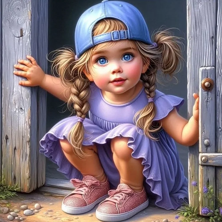 Girl - Full Round - Diamond Painting(40*40cm)