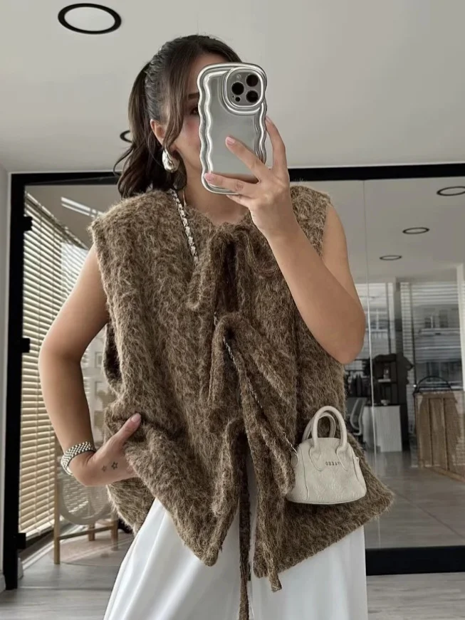 Nigikala Nigikala Multi-Color Round Tie With Sleeveless Vest Top 2025 New B88798