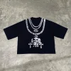 Personalized skull necklace printed T-shirt