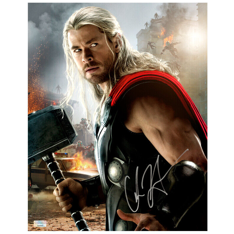 Chris Hemsworth Autographed Avengers Age of Ultron Thor 11x14 Photo Poster painting