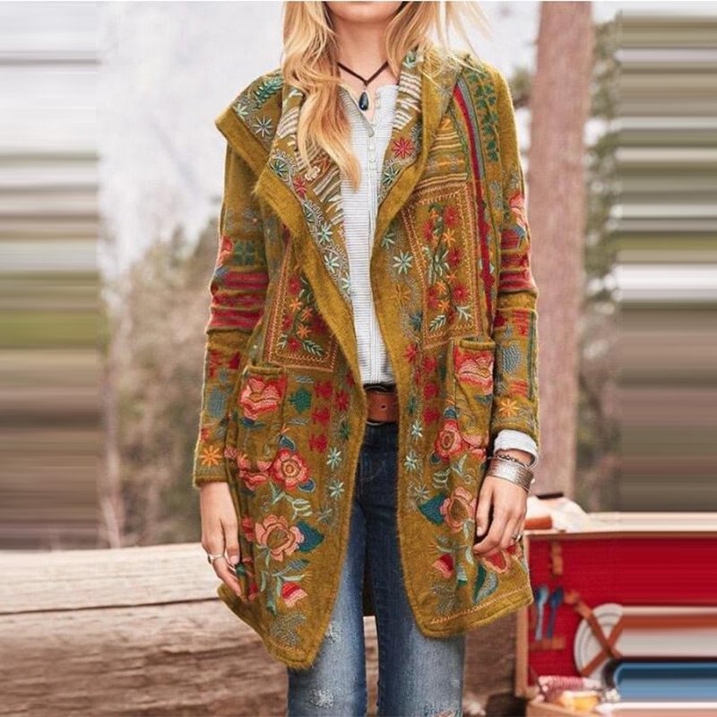 Vintage Print Long Sleeve Cardigan