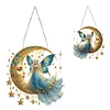 (US Local)Acrylic Moonlight Goddess Diamond Art Hanging Pendant for Garden Window Decor(C)