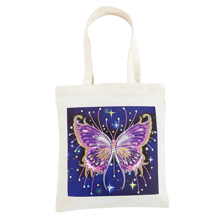 DIY Rhinestone Diamond Painting Butterfly Tote Bag