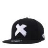 New X Embroidery Flat Brim Baseball Cap by Inlyline