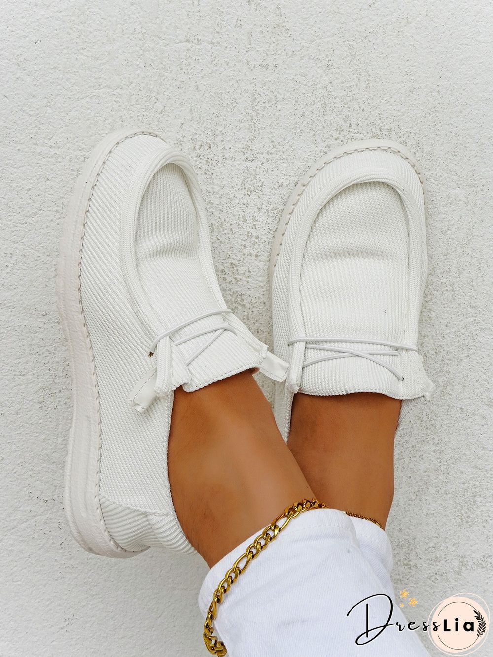 Casual Light Lace Up Flats Canvas Shoes