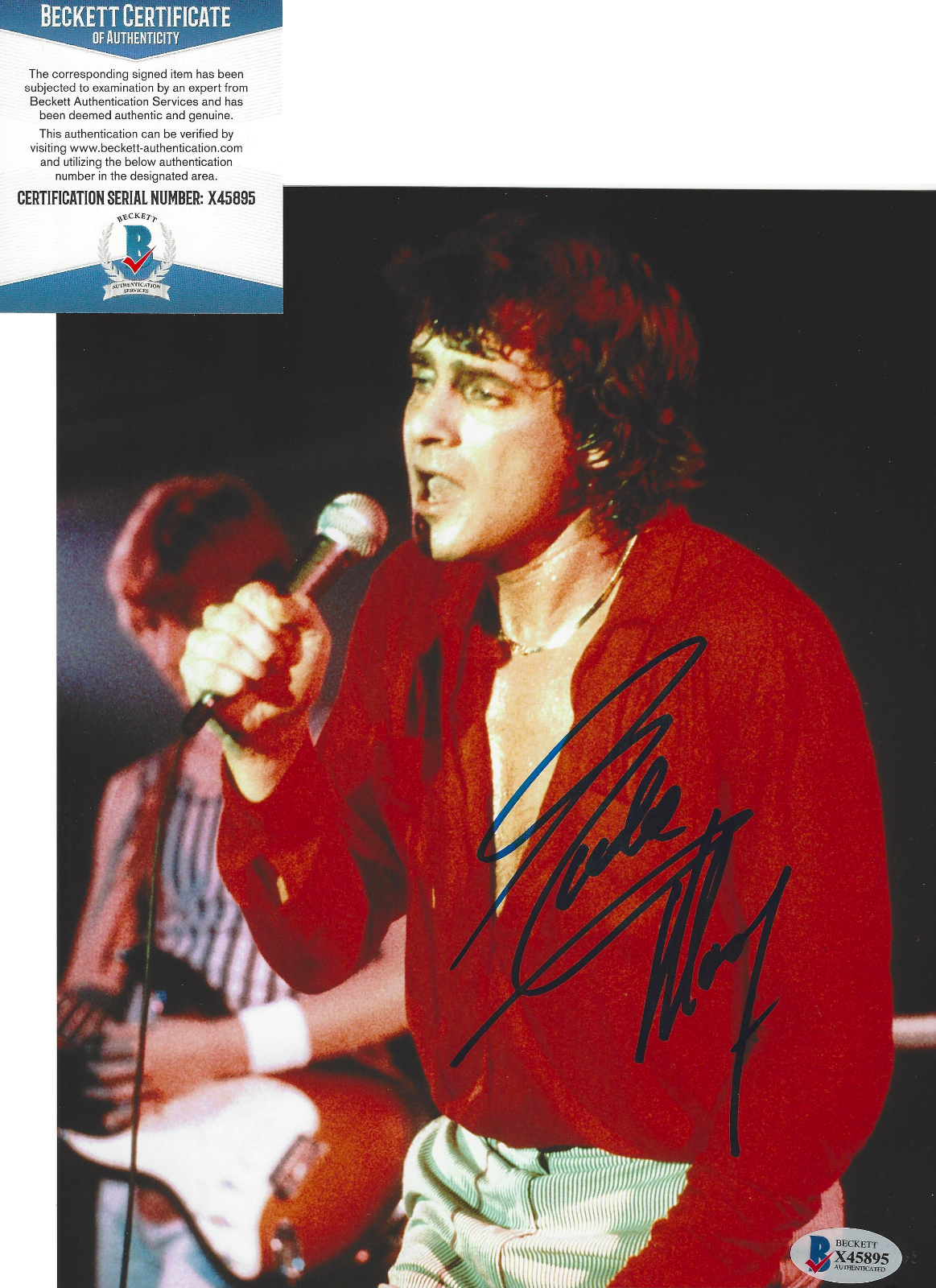 SINGER EDDIE MONEY SIGNED TAKE ME HOME TONIGHT LIVE 8x10 Photo Poster painting D BECKETT COA BAS