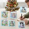 12Pcs Teacup Cat DIY Diamond Painting Greeting Card Kit for Adults Gifts
