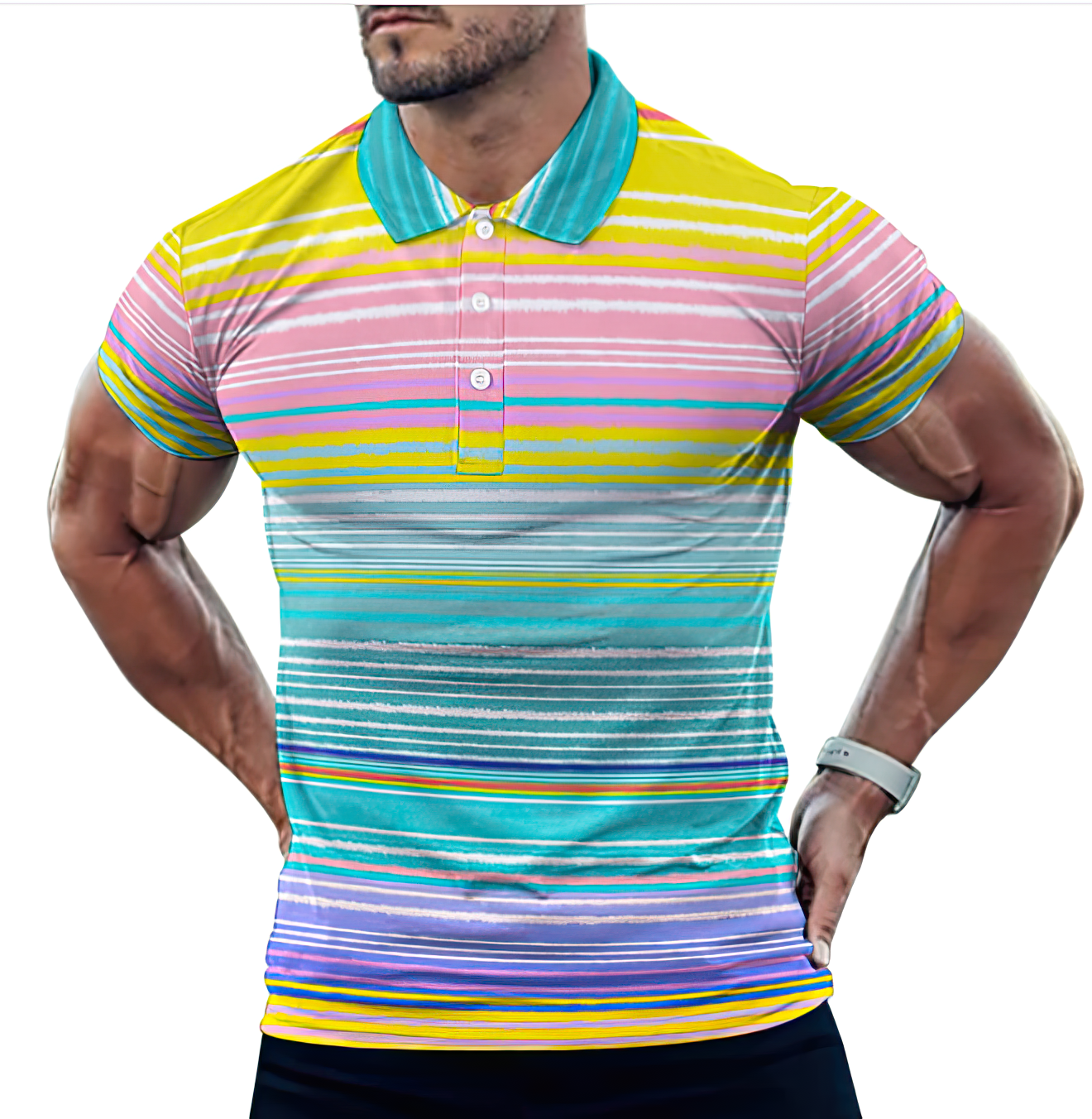 Traditional Spanish Serape Fiesta Mexican Blanket Men's Short Sleeve Casual Polo Shirts