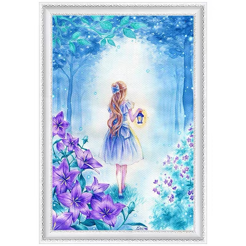 

53*72CM - 11CT Stamped Cross Stitch - Girl, 501 Original