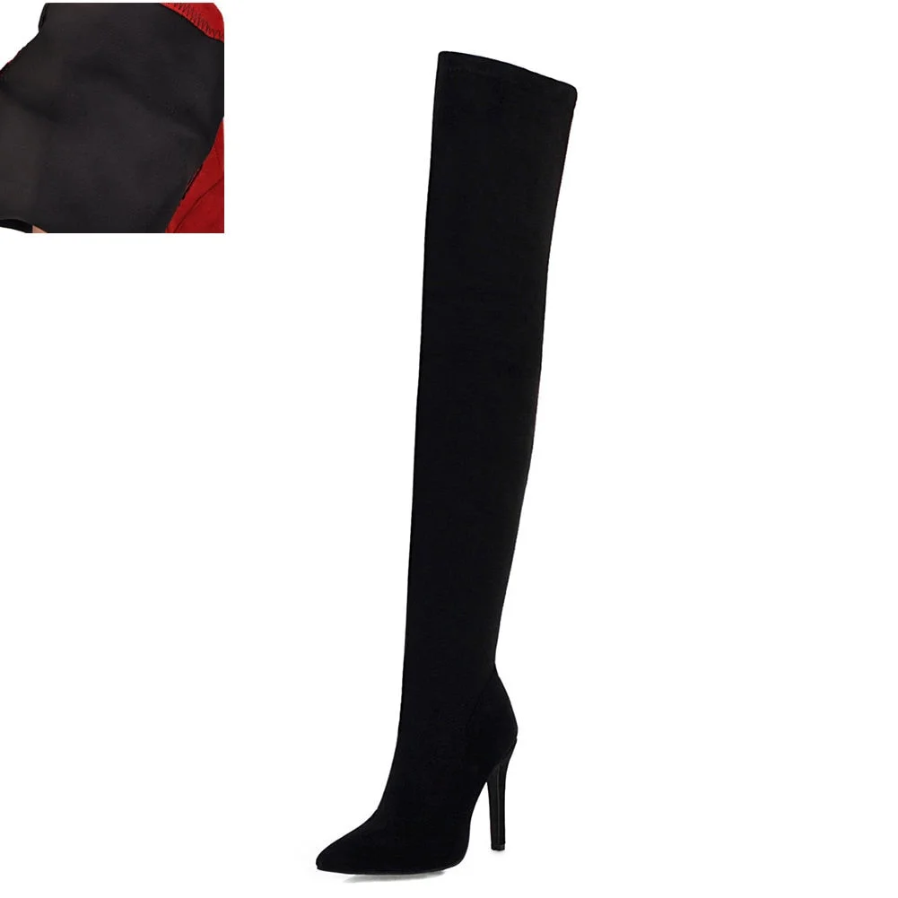 Brand New women's shoes woman Plus Large big size 32-48 over the knee boots thin high heel sexy Party Boots botas de mujer 2020