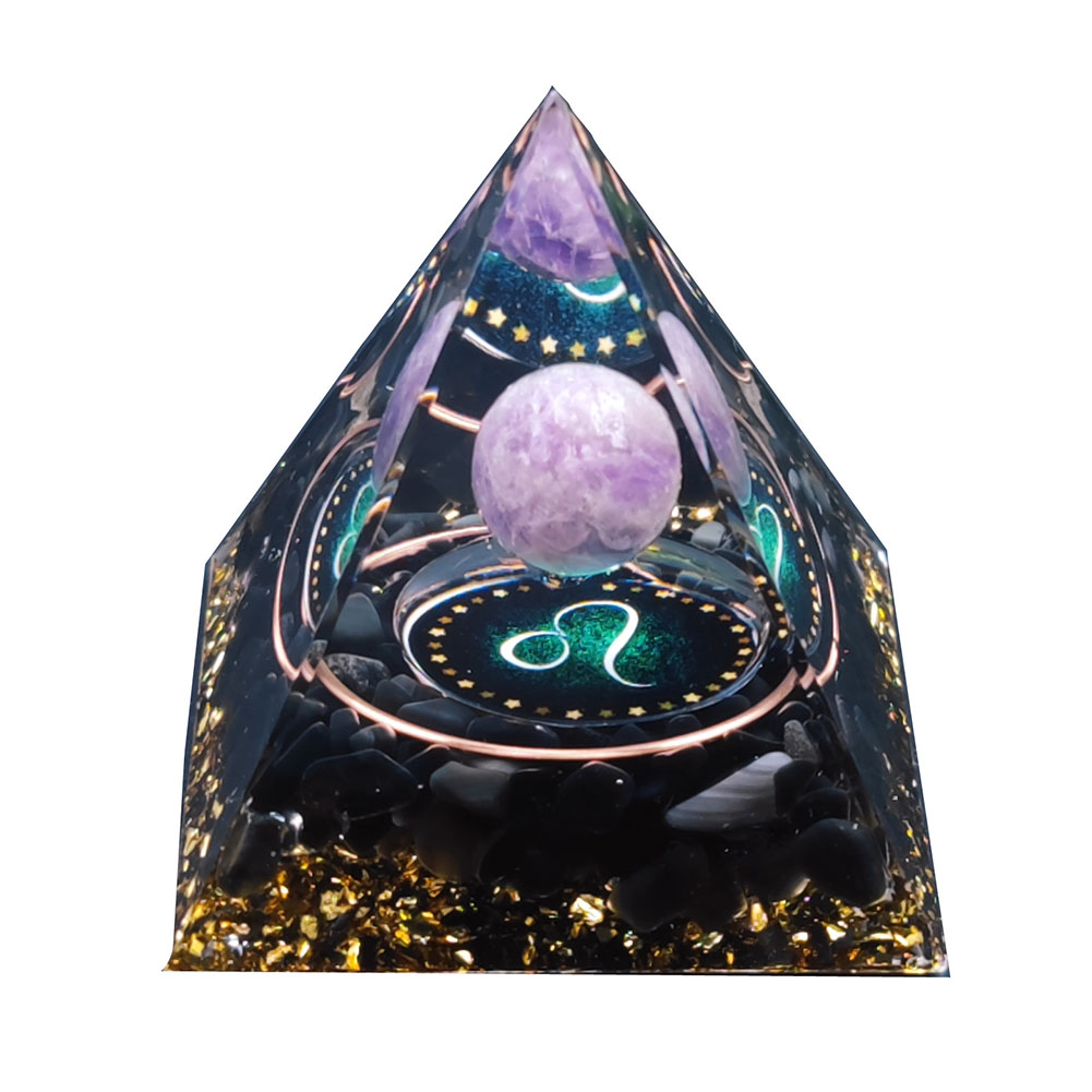 Orgonite Pyramid Healing Crystals Reiki Chakra Meditation Stones (Leo)