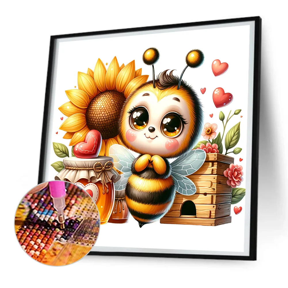 Full Round Diamond Painting 30*30cm - Cute Bee