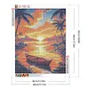 Sonnenuntergang Seeblick - runder Bohrer Diamantmalerei - 40*50cm