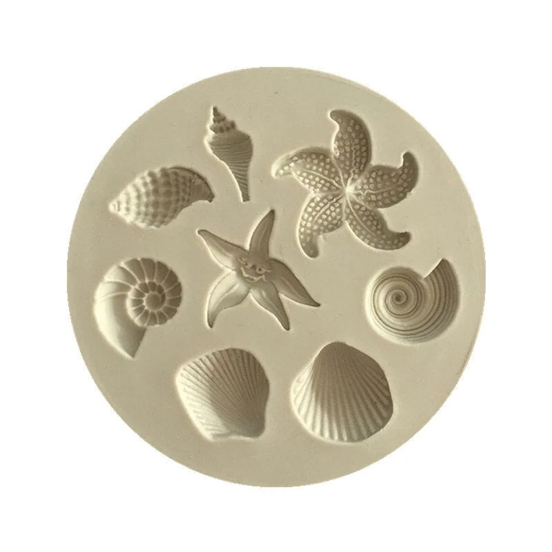 Cake Decoration Tools DIY Sea Creatures Conch Sea Star Shell Fondant Cake Candy Silicone Molds Creative DIY Chocolate Mold