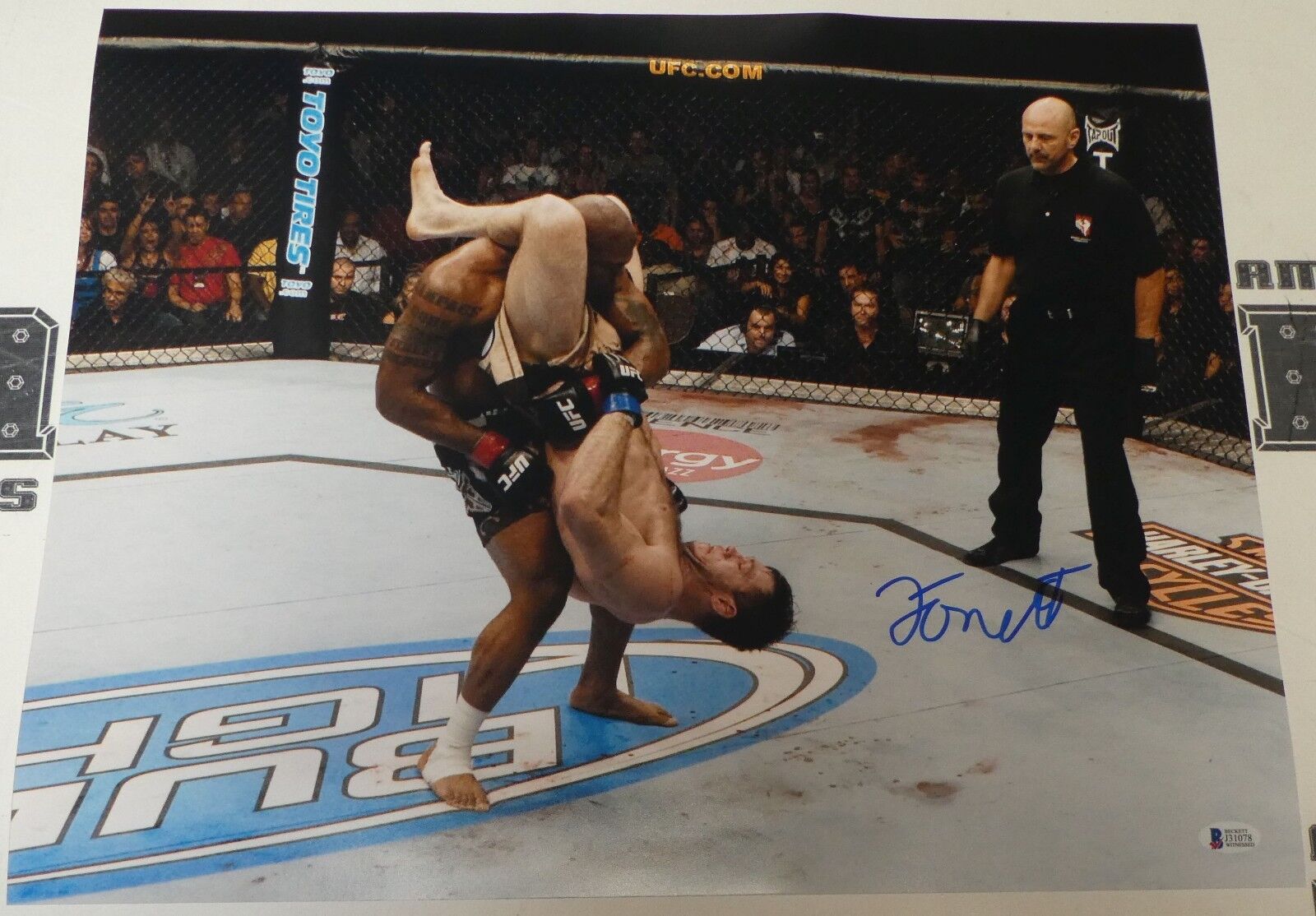 Forrest Griffin Signed 16x20 Photo Poster painting BAS COA UFC 86 2008 Rampage Picture Autograph