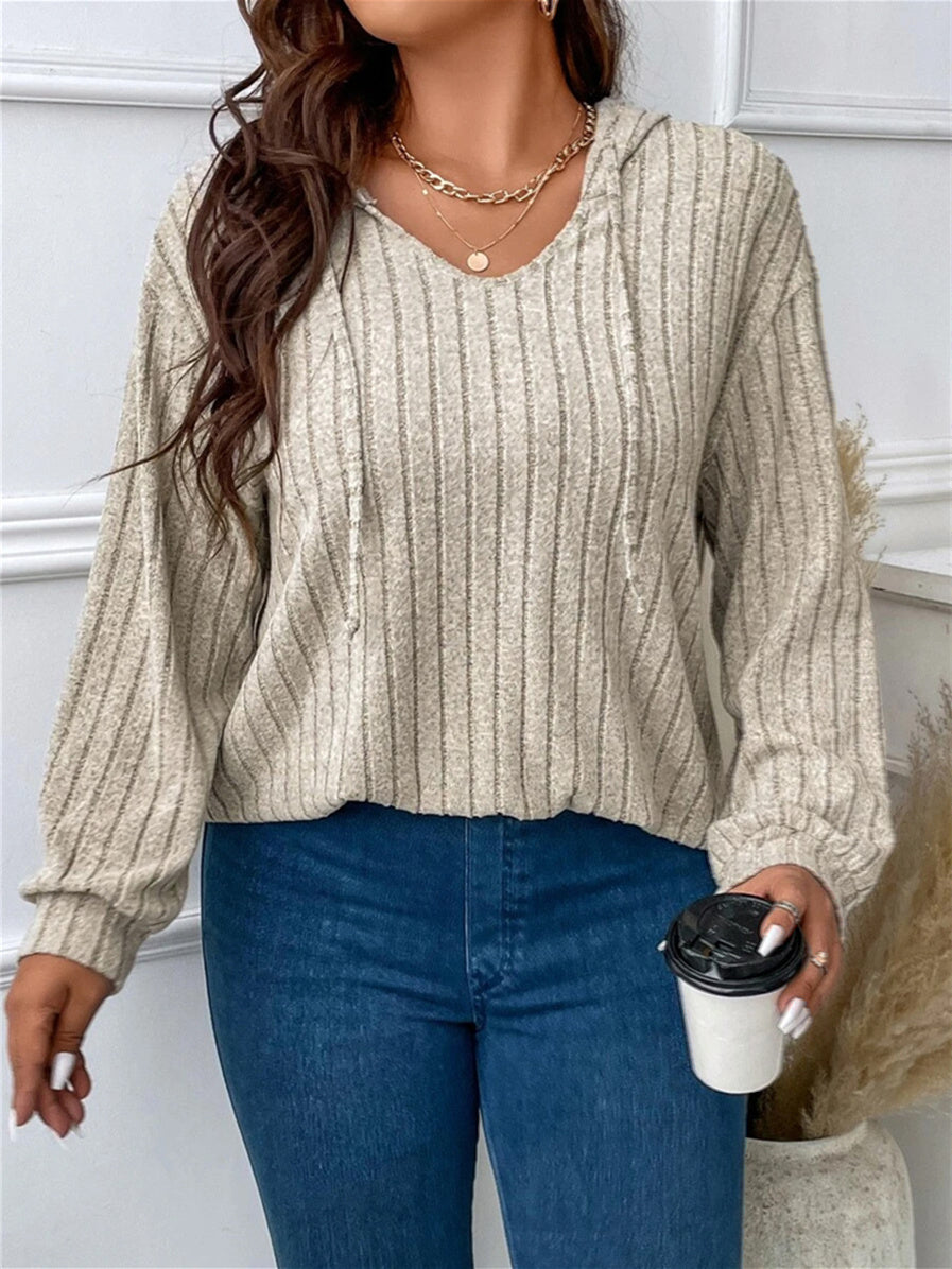 Women Long Sleeve V-neck Graphic Floral Printed Top