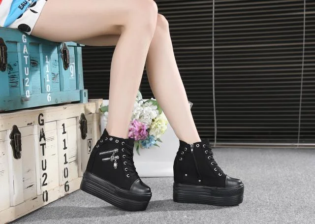 NEW Brand Hidden Heels Platform Sneakers Women Breathable Air Wedge Sock Shoes Woman Casual Ladies Boots Zapatos Mujer 2022 W05