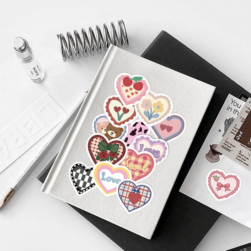 1 Set Heart Shape Learning PVC Cute Korean Style Stickers