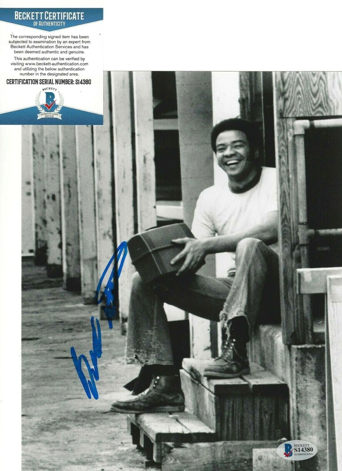 SINGER BILL WITHERS SIGNED 8x10 Photo Poster painting BECKETT COA 2 LEAN ON ME AIN'T NO SUNSHINE