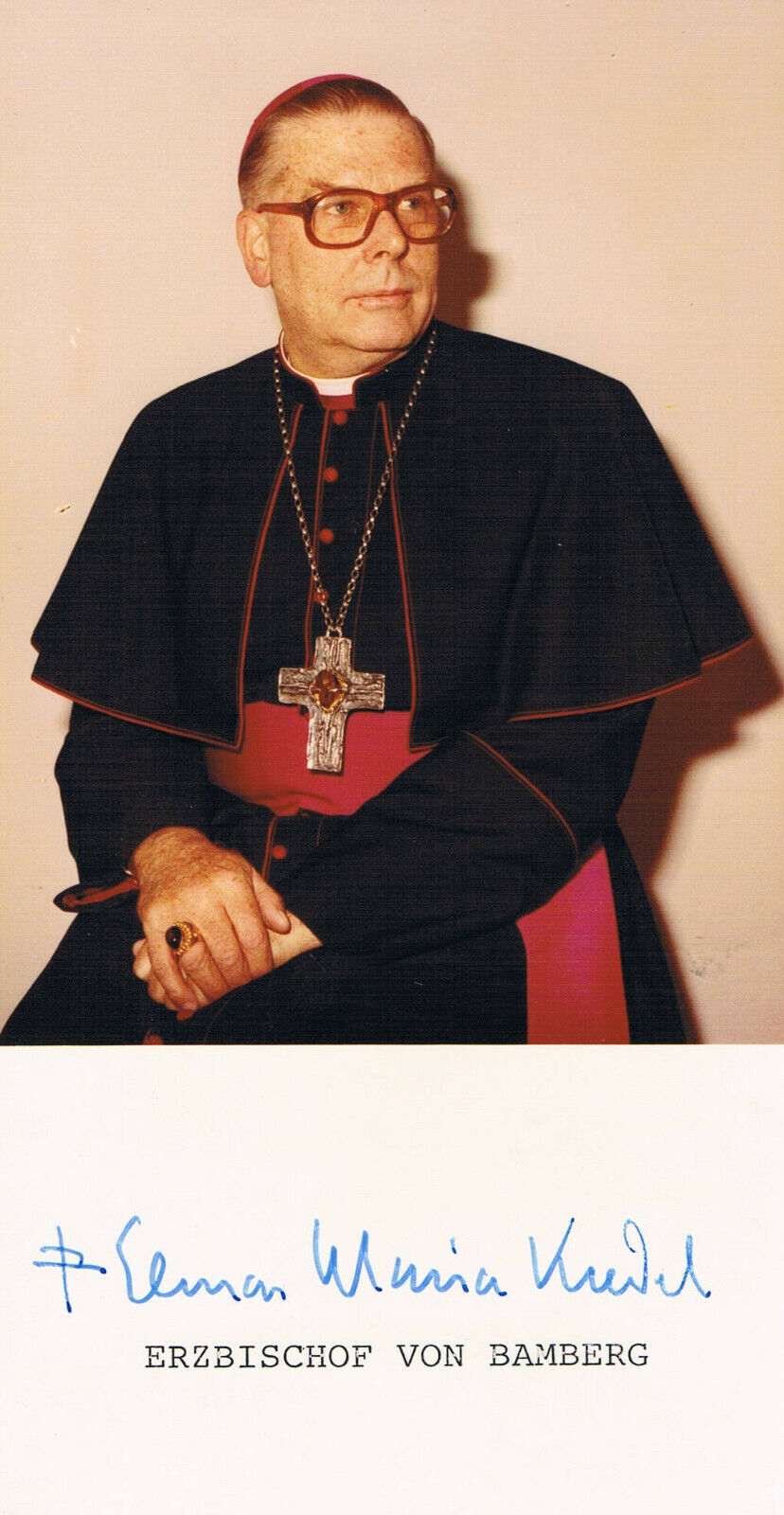 Bishop Elmar Maria Kredel 1922-2008 autograph signed Photo Poster painting 3.5x7