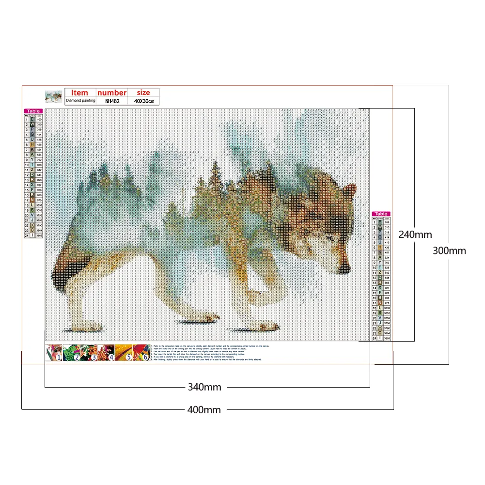 Full Round Diamond Painting 40*30cm - Wolf