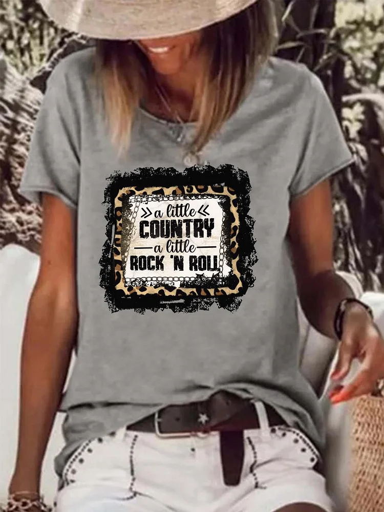 A little Country A little Rock n roll Raw Hem Tee