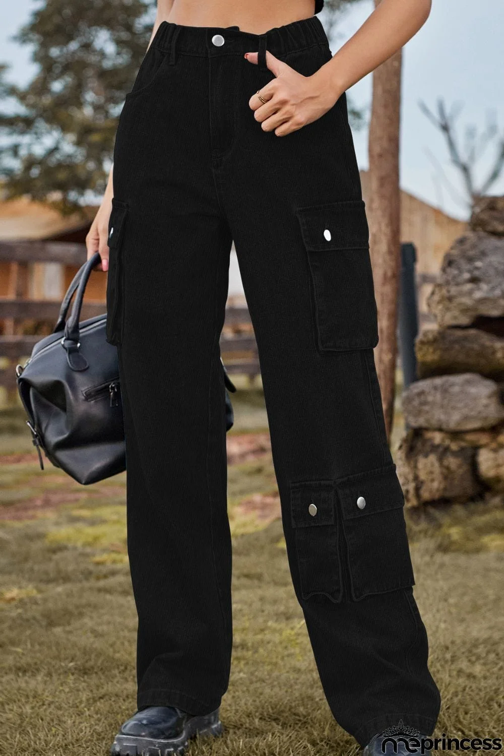 Loose Fit Long Jeans with Pockets