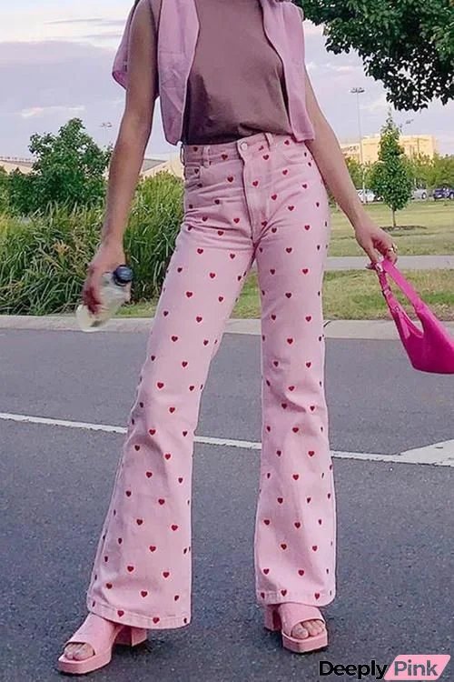 Red Heart Bell Pants