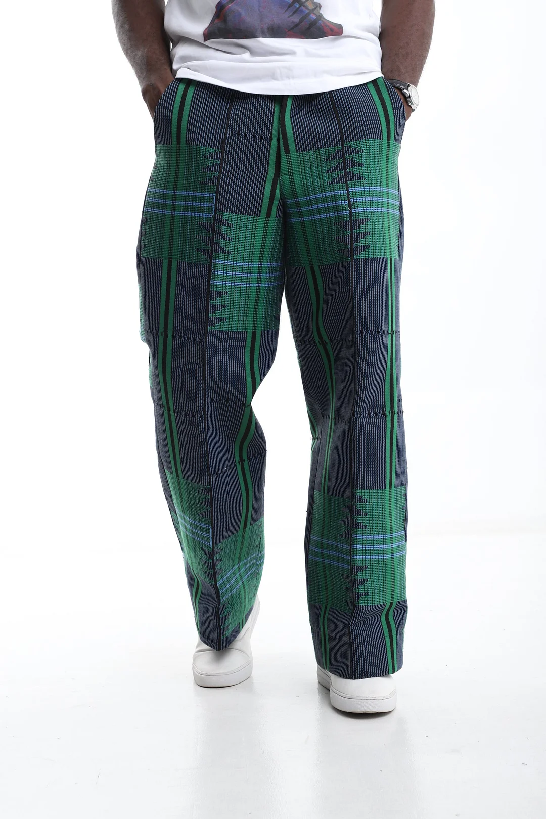 Verde Grid Aso-Oke Trouse-INSPIREUSE