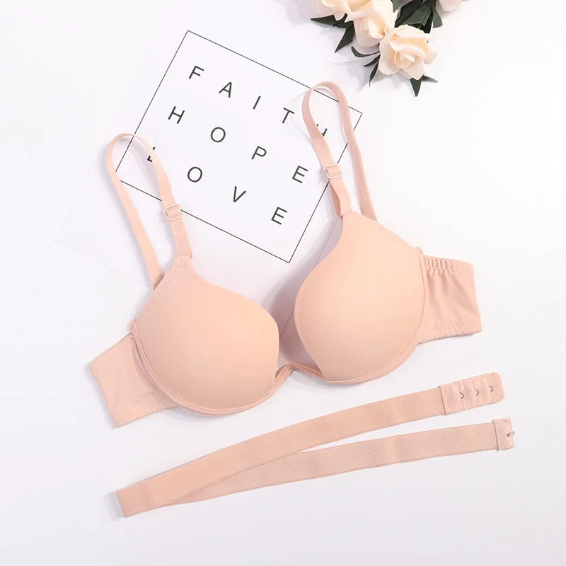 Japanese Style Deep V Push Up Bra Strapless Underwire Underwear Women Sexy Soutien Gorge Thin Half Cup Lingerie Beauty