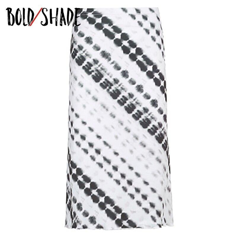 Bold Shade 2000s Aesthetic Printing Midi Skirt High Waist Colorblock Skinny Y2K Fashion Indie Clothes Women Summer Skirts 2021