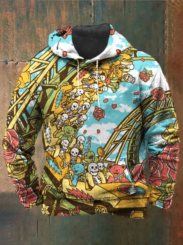 Unisex Bear Print Heavyweight Hoodies