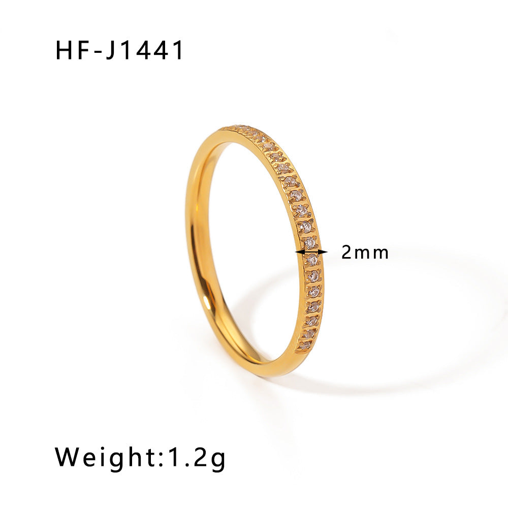 IG Style Round Geometric Stainless Steel Electroplating Rings