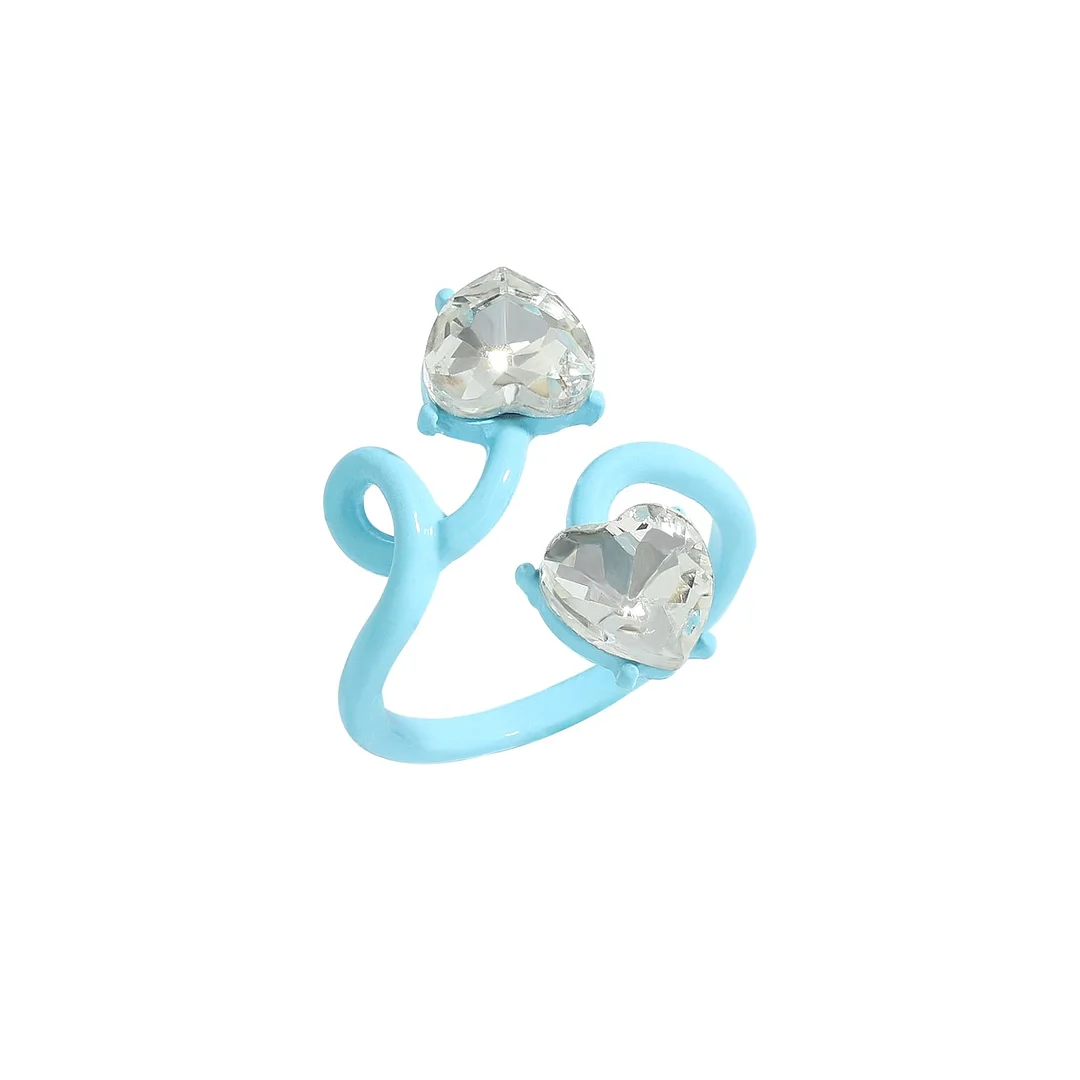 Dvacaman 2021 New INS Trendy Colorful Dripping oil Geometric Rings Candy Color Hand Painted Irregular Open Rings Female Jewelry