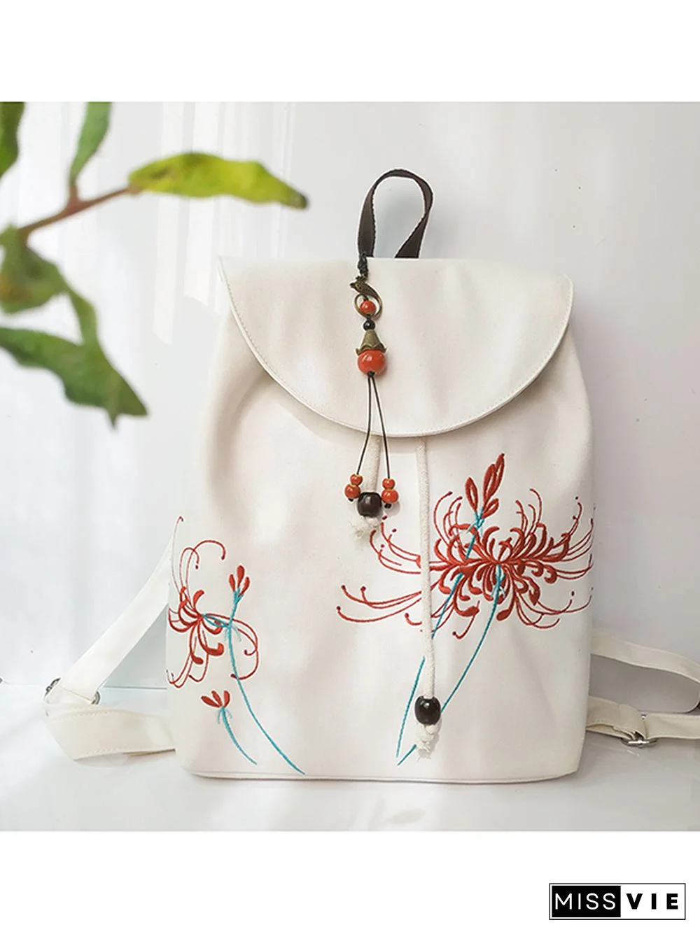 Vintage Flower Embroidery Backpack