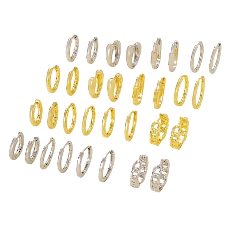 1 Pair Elegant Minimalist Round Copper 14K Gold Plated 18K Gold Plated White Gold Plated Hoop Earrings2