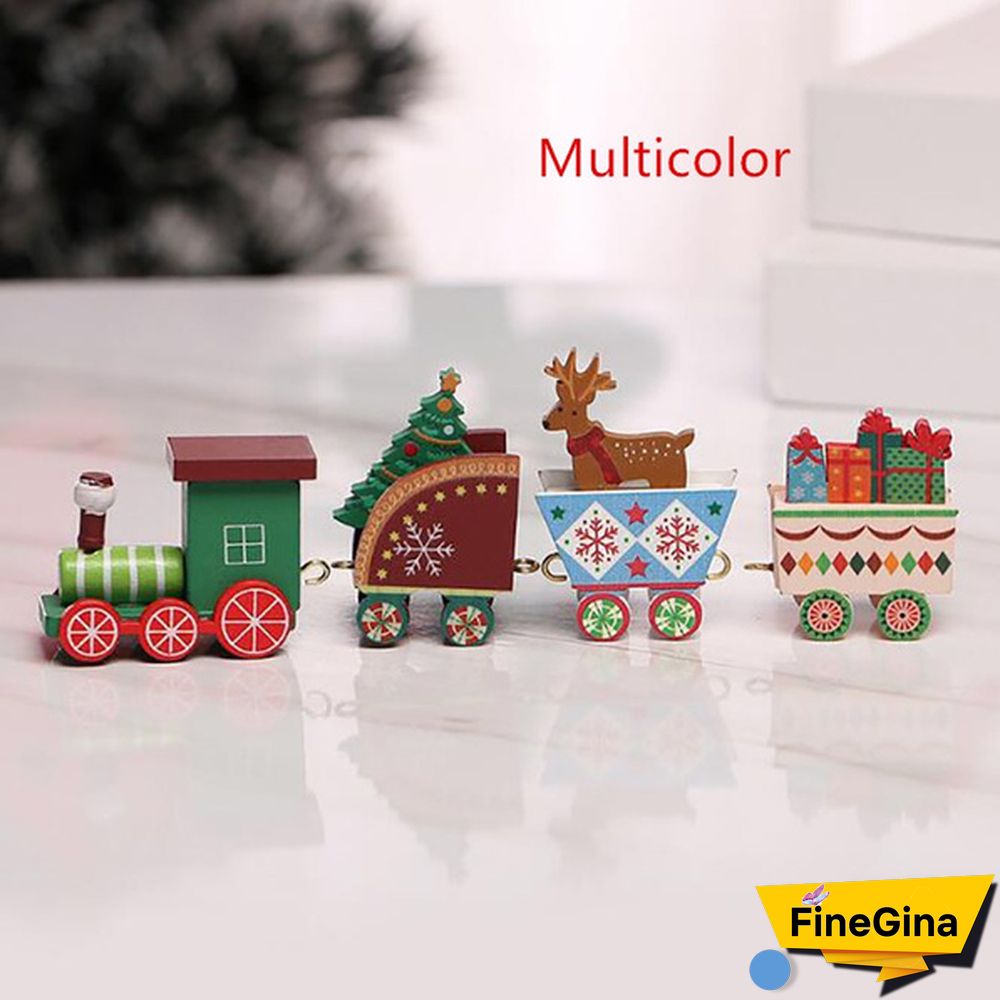 Christmas Decoration Wooden Little Train For Home Decor Christmas Santa Snowman Ornaments New Year Gifts