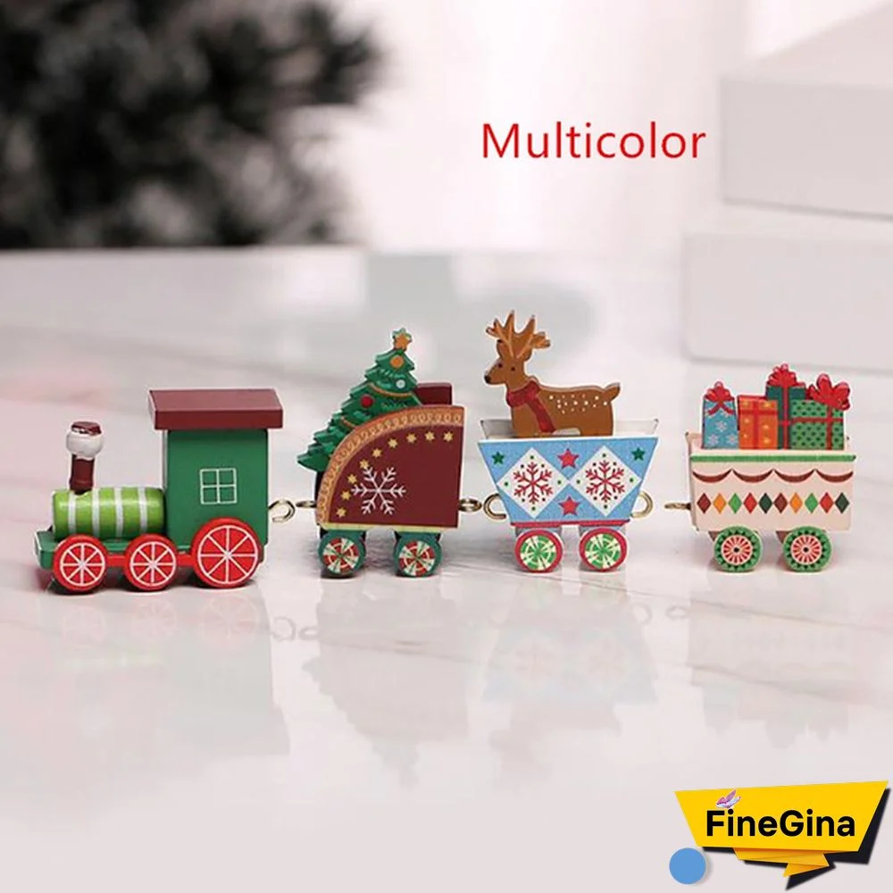 Christmas Decoration Wooden Little Train For Home Decor Christmas Santa Snowman Ornaments New Year Gifts