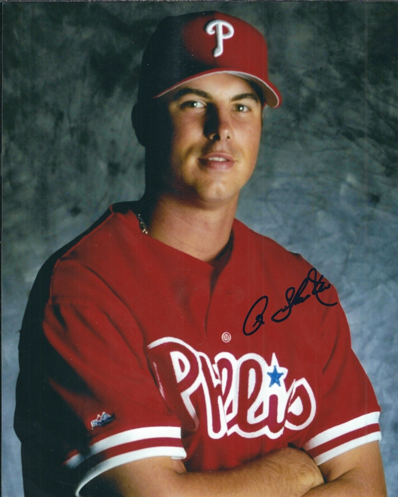 Signed 8x10 ANTHONY SHUMAKER Philadelphia Phillies Autographed Photo Poster painting - COA