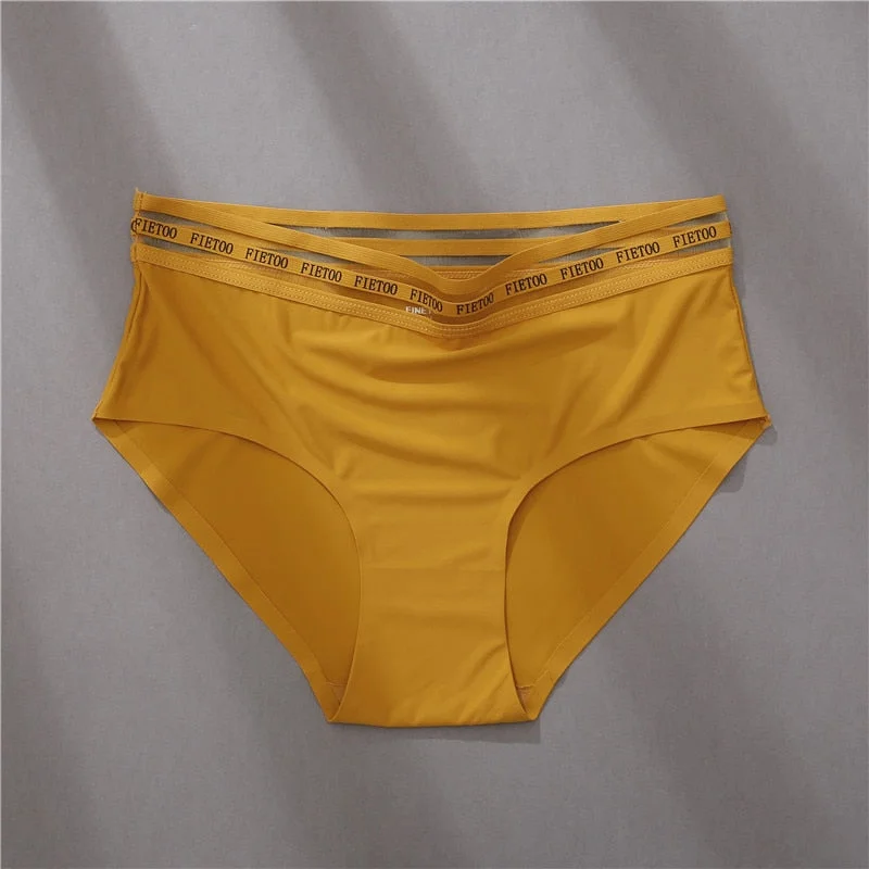 FINETOO L-XXL Plus Size Women's Underwear Panties High Waist Letter Printed Briefs Femme Pantys Sexy Lace Underpants For Women