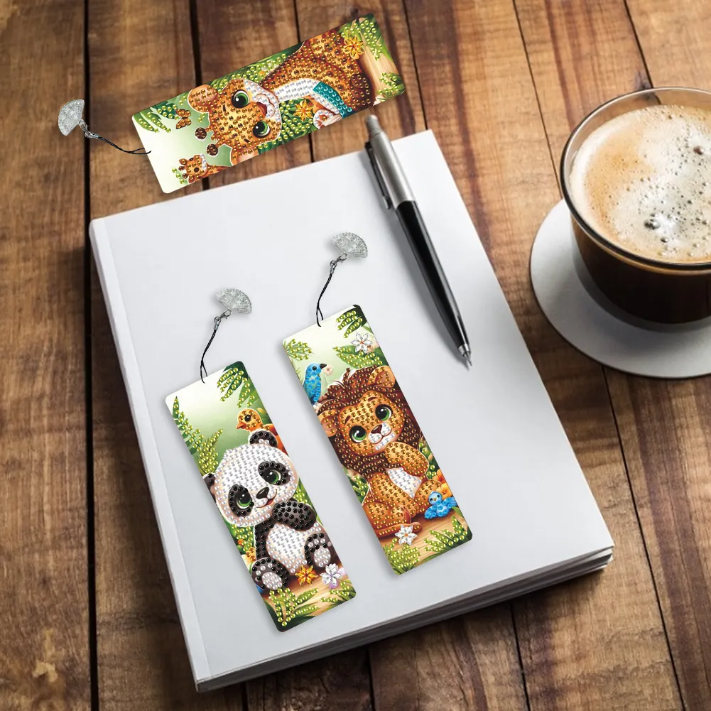 3Pcs Special Shape Animal Nature Diamond Painting Bookmark for Book Lovers 