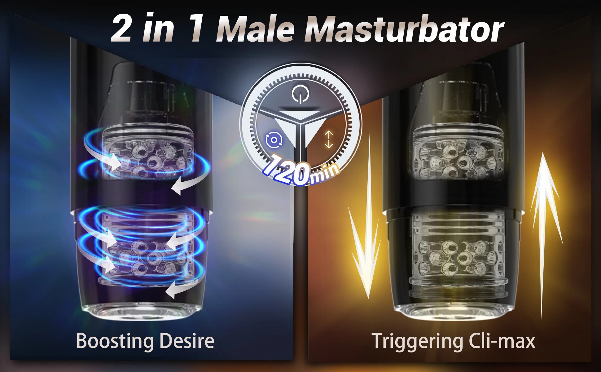 7 Thrusting & Vibrating Modes Male Masturbator Cup for Hands Free Game