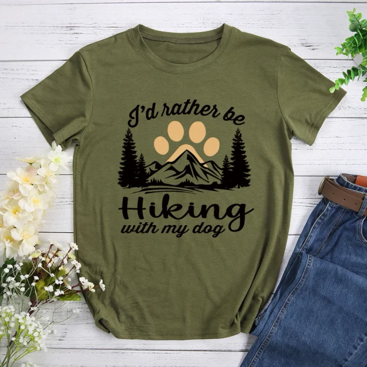 PSL I d Rather Be Hiking With My Dog Hiking Tee-04485