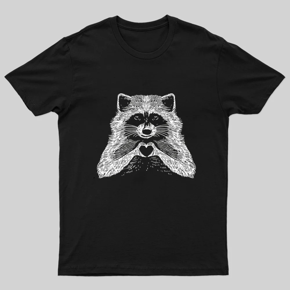 Funny Raccoon Printed Men's T-shirt