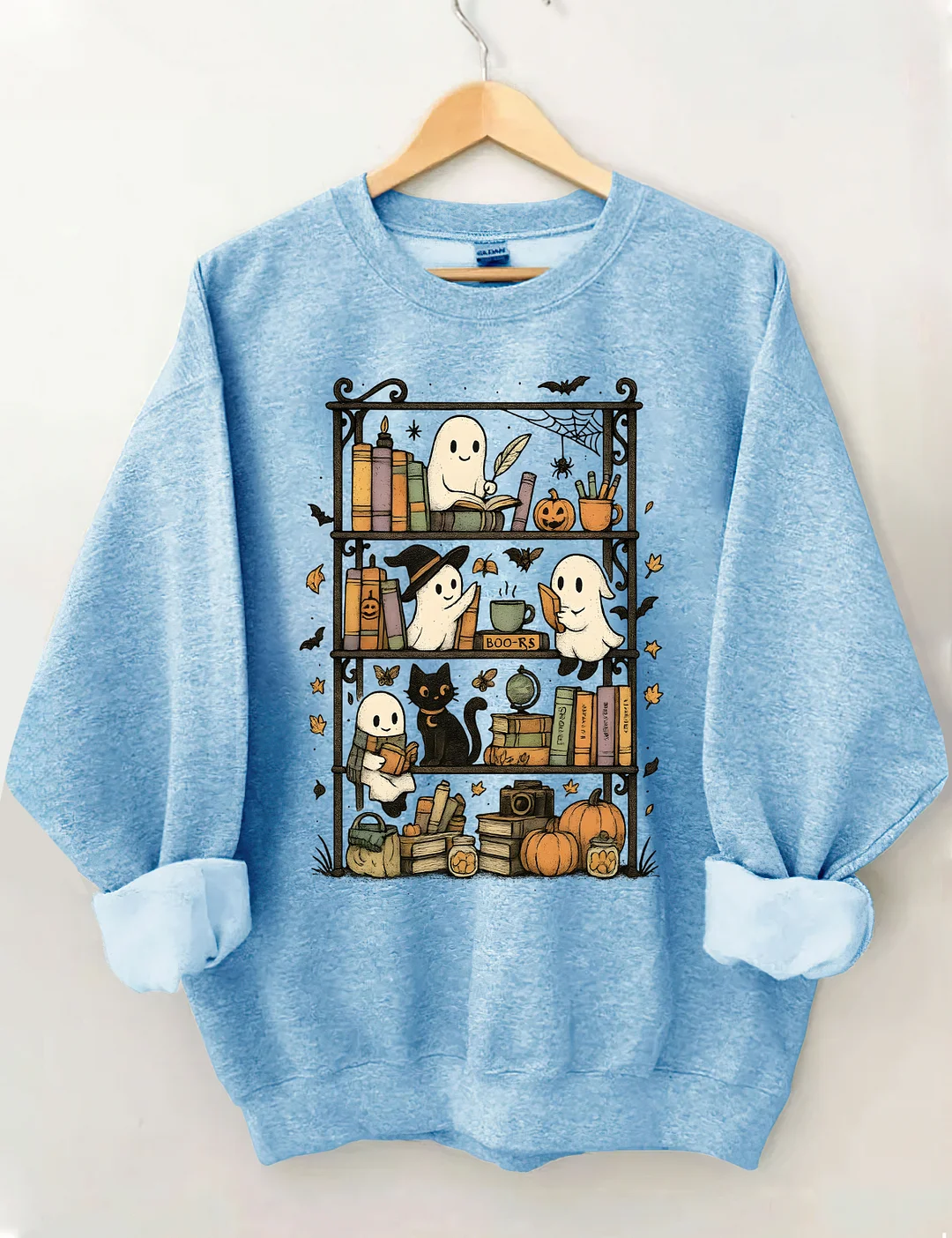 Retro Halloween Bookshelf Sweatshirt